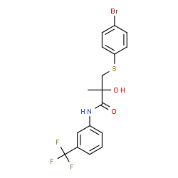 (R)-3-(4-BROMOPHENYLTHIO)-2-HYDROXY-2-METHYL-N-[3-(TRIFLUOROMETHYL)PHENYL]PROPANAMIDE结构式