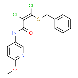 3-(BENZYLSULFANYL)-2,3-DICHLORO-N-(6-METHOXY-3-PYRIDINYL)ACRYLAMIDE Structure