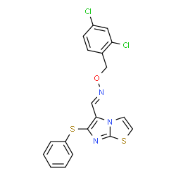 6-(PHENYLSULFANYL)IMIDAZO[2,1-B][1,3]THIAZOLE-5-CARBALDEHYDE O-(2,4-DICHLOROBENZYL)OXIME Structure