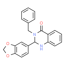 2-(1,3-benzodioxol-5-yl)-3-benzyl-2,3-dihydroquinazolin-4(1H)-one结构式