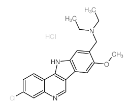 N-[(3-chloro-8-methoxy-11H-indolo[3,2-c]quinolin-9-yl)methyl]-N-ethylethanamine,hydrochloride Structure