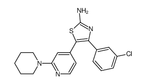 [4-(3-chlorophenyl)-5-(2-piperidino-4-pyridyl)-1,3-thiazol-2-yl]amine Structure