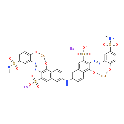 disodium [mu-[[7,7'-iminobis[4-hydroxy-3-[[2-hydroxy-5-(N-methylsulphamoyl)phenyl]azo]naphthalene-2-sulphonato]](6-)]]dicuprate(2-) structure