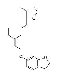 6-(7-ethoxy-3-ethyl-7-methylnon-2-enoxy)-2,3-dihydro-1-benzofuran结构式