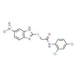 N-(2,4-dichlorophenyl)-2-[(6-nitro-1H-benzimidazol-2-yl)sulfanyl]acetamide结构式