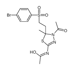 N-[4-acetyl-5-[2-(4-bromophenyl)sulfonylethyl]-5-methyl-1,3,4-thiadiazol-2-yl]acetamide结构式