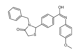 4-(3-benzyl-4-oxo-1,3-thiazolidin-2-yl)-N-(4-methoxyphenyl)benzamide Structure