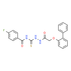 N-({2-[(2-biphenylyloxy)acetyl]hydrazino}carbonothioyl)-4-fluorobenzamide Structure