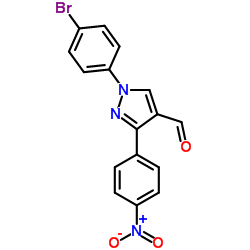 1-(4-Bromophenyl)-3-(4-nitrophenyl)-1H-pyrazole-4-carbaldehyde structure