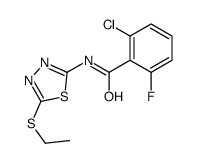 2-chloro-N-(5-ethylsulfanyl-1,3,4-thiadiazol-2-yl)-6-fluorobenzamide结构式