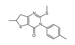 6-methyl-3-(4-methylphenyl)-2-methylsulfanyl-6,7-dihydrothieno[3,2-d]pyrimidin-4-one结构式