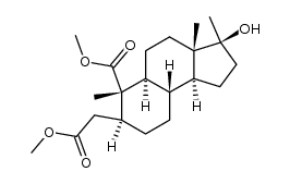 17β-hydroxy-17α-methyl-1,3-seco-2-nor-5α-androstane-1,3-diacid 1,3-dimethylester结构式