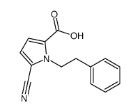 5-cyano-1-(2-phenylethyl)pyrrole-2-carboxylic acid结构式