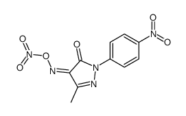 3-Methyl-1-(4-nitrophenyl)-4-[[(nitro)oxy]imino]-1H-pyrazol-5(4H)-one Structure