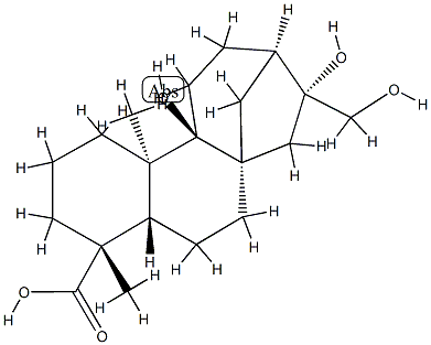 (16R)-9β,16,17-Trihydroxykauran-18-oic acid structure