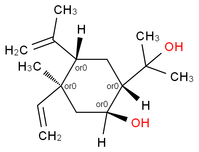 Cyclohexanemethanol, 4-ethenyl-2-hydroxy-α,α,4-trimethyl-5-(1-methylethenyl)-, (1S,2S,4S,5S)- Structure