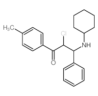 2-chloro-3-(cyclohexylamino)-1-(4-methylphenyl)-3-phenyl-propan-1-one结构式