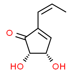 2-Cyclopenten-1-one, 4,5-dihydroxy-2-(1Z)-1-propenyl-, (4S,5S)- (9CI) Structure