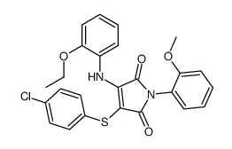 3-(4-chlorophenyl)sulfanyl-4-(2-ethoxyanilino)-1-(2-methoxyphenyl)pyrrole-2,5-dione结构式