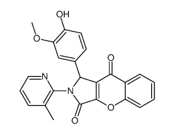1-(4-hydroxy-3-methoxyphenyl)-2-(3-methylpyridin-2-yl)-1H-chromeno[2,3-c]pyrrole-3,9-dione结构式