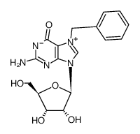 2-amino-7-benzyl-9-((2R,3R,4S,5R)-3,4-dihydroxy-5-(hydroxymethyl)tetrahydrofuran-2-yl)-6-oxo-6,9-dihydropurin-7-ium-1-ide Structure