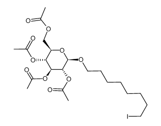 (2R,3R,4S,5R,6R)-2-(acetoxymethyl)-6-((8-iodooctyl)oxy)tetrahydro-2H-pyran-3,4,5-triyl triacetate结构式