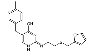 2-[[2-[(2-furylmethyl)thio]ethyl]amino]-5-[(6-methyl-3-pyridyl)methyl]-1H-pyrimidin-4-one Structure