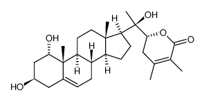 1α,3β,20αF-trihydroxy-20R,22R-witha-5,24-dienolide Structure