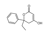 2H-Pyran-2-one,6-ethyl-5,6-dihydro-4-hydroxy-6-phenyl-(9CI) structure