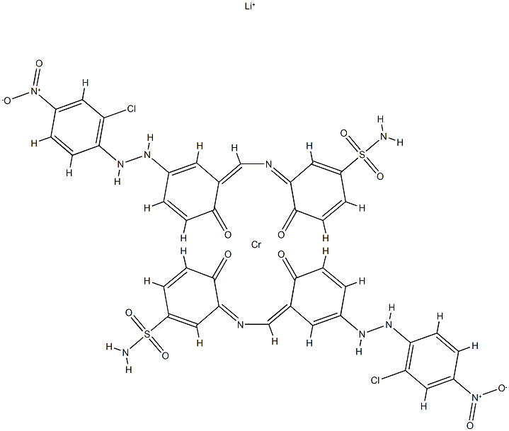 lithium bis[3-[[5-[(2-chloro-4-nitrophenyl)azo]-2-hydroxybenzylidene]amino]-4-hydroxybenzenesulphonamidato(2-)]chromate(1-) Structure