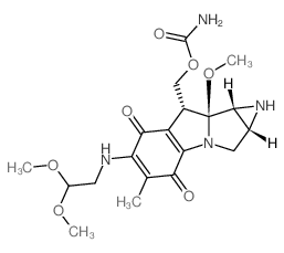 Azirino[2,3:3,4]pyrrolo[1, 2-a]indole-4,7-dione, 8-[[(aminocarbonyl)oxy]methyl]-6-[(2, 2-dimethoxyethyl)amino]-1,1a,2,8,8a, 8b-hexahydro-8a-methoxy-5-methyl-, [1aR-(1a.alpha.,8.beta., 8a.alpha.,8b.alp structure