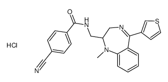 Benzamide, 4-cyano-N-((2,3-dihydro-1-methyl-5-(3-thienyl)-1H-1,4-benzo diazepin-2-yl)methyl)-,monohydrochloride Structure