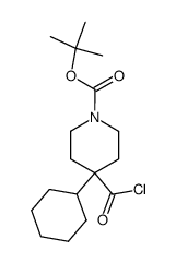 1-BOC-4-cyclohexyl-4-piperidinecarbonyl chloride Structure
