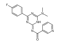 N-[4-(dimethylamino)-6-(4-fluorophenyl)-1,3,5-triazin-2-yl]pyridine-3-carboxamide结构式