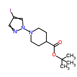1-PIPERIDINECARBOXYLIC ACID 4-(4-IODO-1H-PYRAZOL-1YL)-,1-1-DIMETHYLETHYLESTER picture