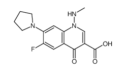 6-Fluor-1-(methylamino)-7-(1-pyrrolidinyl)-1,4-dihydro-4-oxo-3-chinolincarbonsaeure结构式