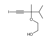 2-(1-iodo-3,4-dimethylpent-1-yn-3-yl)oxyethanol结构式
