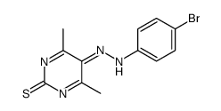 5-[(4-bromophenyl)hydrazinylidene]-4,6-dimethylpyrimidine-2-thione结构式