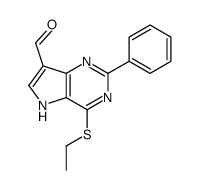 4-ethylsulfanyl-2-phenyl-5H-pyrrolo[3,2-d]pyrimidine-7-carbaldehyde结构式