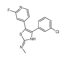 4-(3-chlorophenyl)-5-(2-fluoropyridin-4-yl)-N-methyl-1,3-thiazol-2-amine Structure