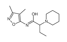 N-(3,4-dimethyl-1,2-oxazol-5-yl)-2-piperidin-1-ylbutanamide Structure
