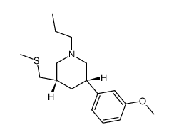 cis-3-(3-methoxyphenyl)-5-((methylmercapto)methyl)-N-n-propylpiperidine Structure