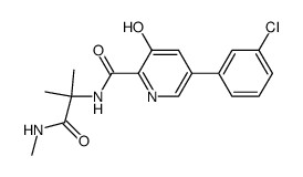 5-(3-Chlorophenyl)-3-hydroxy-pyridine-2-carboxylic acid (1-methyl-1-methylcarbamoyl-ethyl)-amide结构式