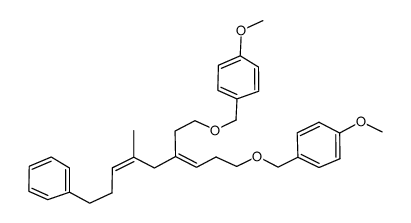 (3Z,6Z)-9-(4-methoxybenzyloxy)-6-(2'-(4-methoxybenzyloxy)-ethyl)-1-phenyl-4-methylnona-3,6-diene结构式