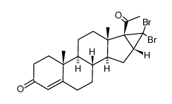 3',3'-dibromo-16,3'-dihydro-16β-cyclopropa[16,17]pregna-4,16-diene-3,20-dione Structure