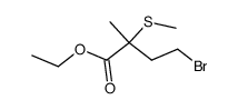 ethyl 4-bromo-2-methyl-2-methylthiobutanoate结构式