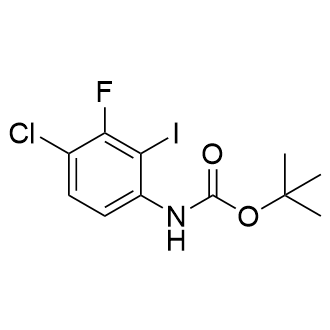 (4-氯-3-氟-2-碘苯基)氨基甲酸叔丁酯结构式
