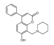 7-hydroxy-4-phenyl-8-(piperidin-1-ylmethyl)chromen-2-one Structure