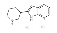 2-Piperidin-3-yl-1H-pyrrolo[2,3-b]pyridine dihydrochloride结构式