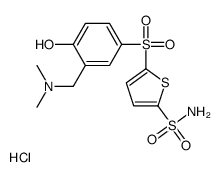 5-[3-[(dimethylamino)methyl]-4-hydroxyphenyl]sulfonylthiophene-2-sulfonamide,hydrochloride Structure